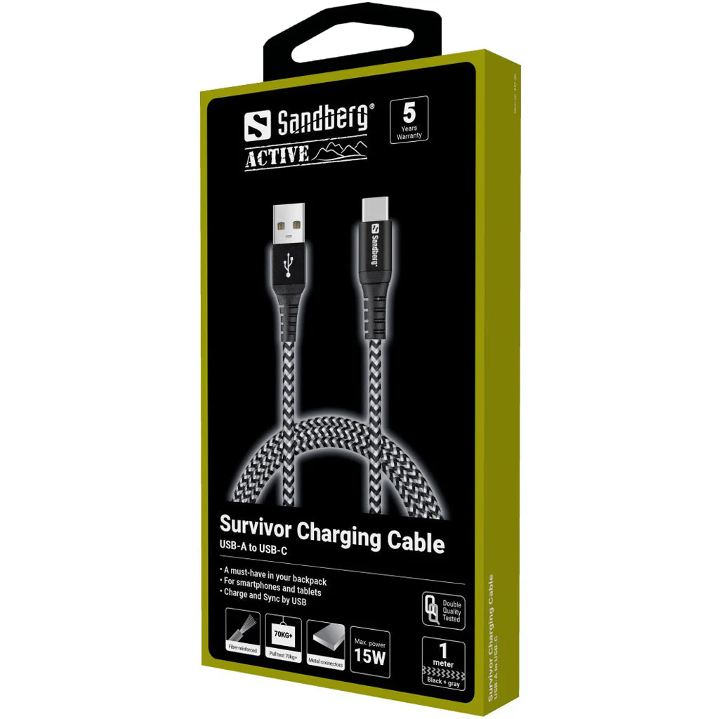 Survivor USB-C - USB-A Laddkabel - Sandberg - Image 2