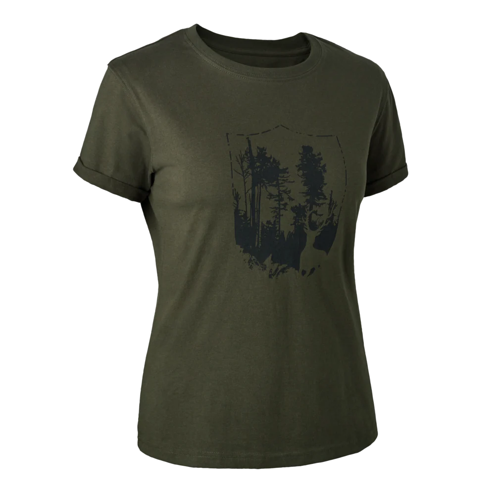 T-shirt med sköld för kvinnor - Deerhunter