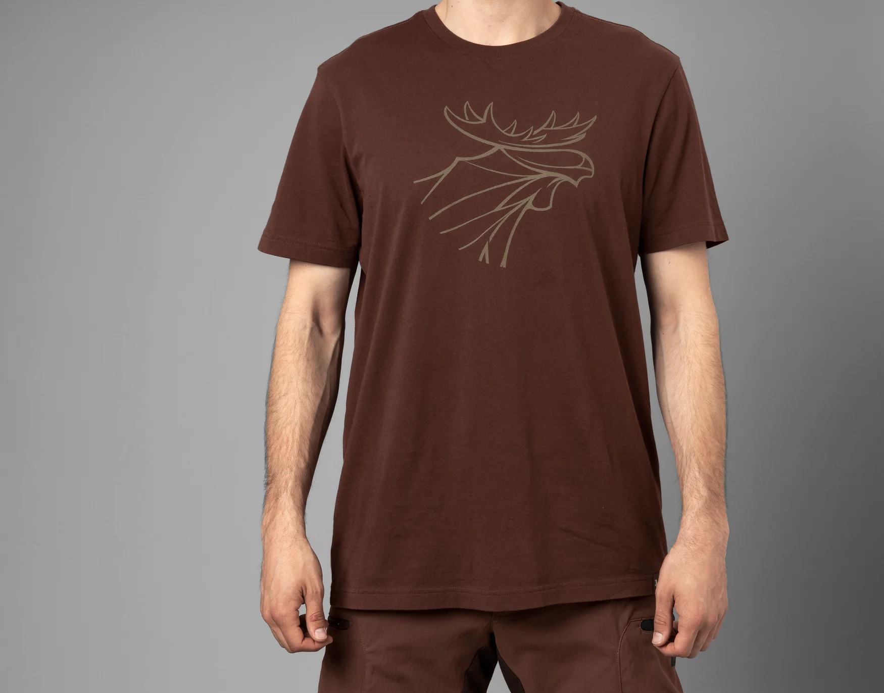 T-shirt med tryck 2-pack Willow green/Vinröd - Härkila - Image 8