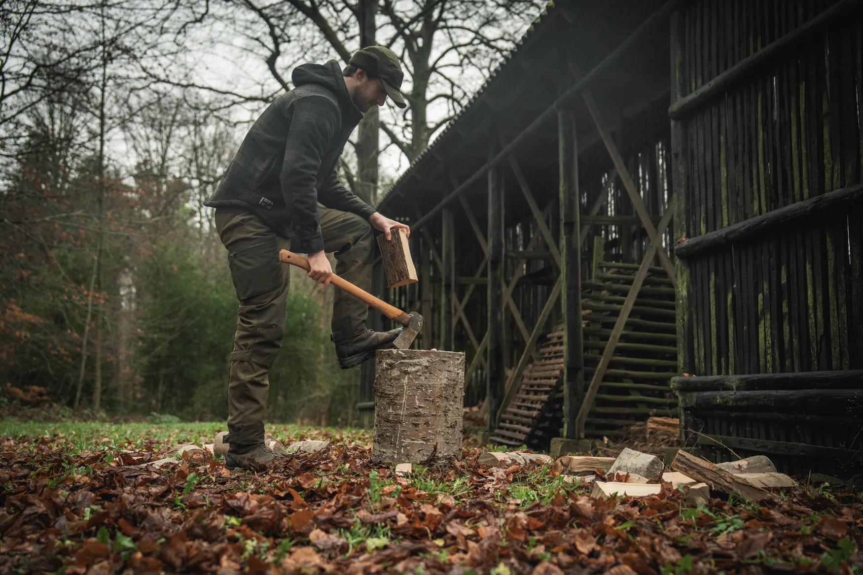 Teddy vikbar keps - Pine green – Pinewood - Image 3