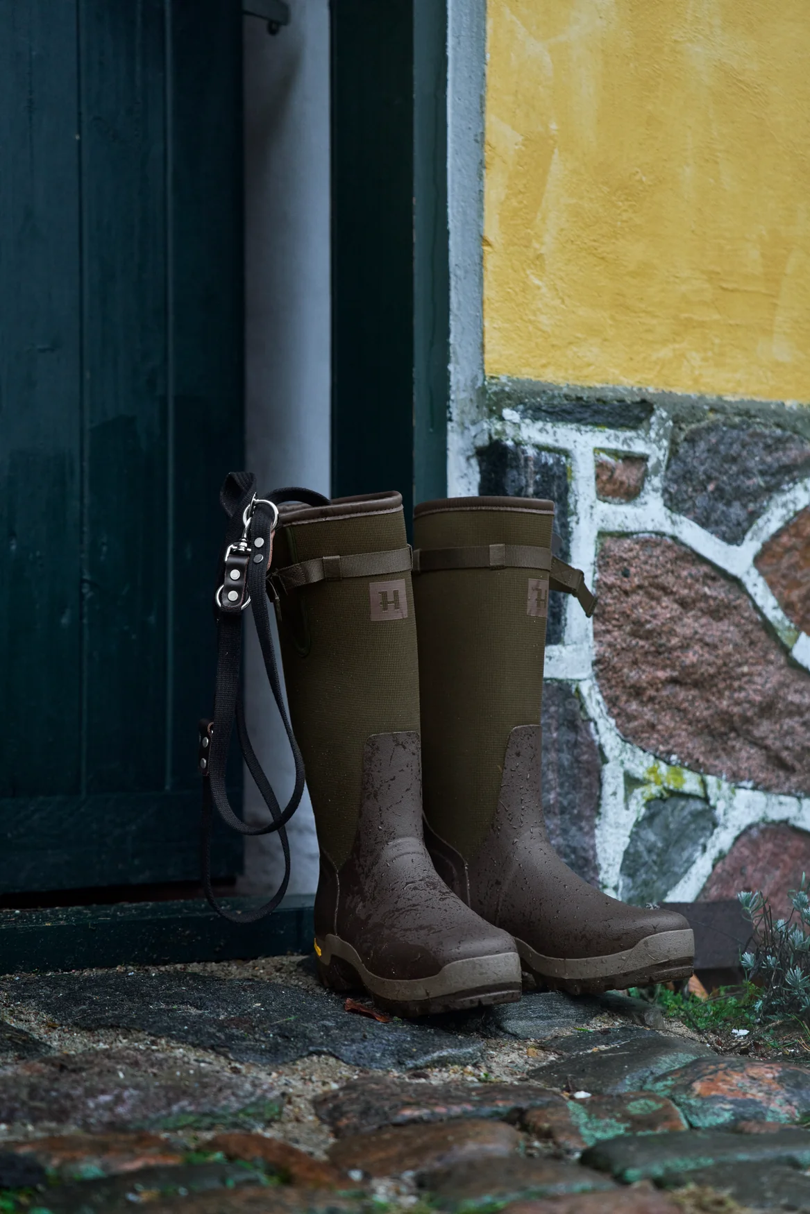 Textilgummistövel Willow green/Deep brown – Härkila - Image 10