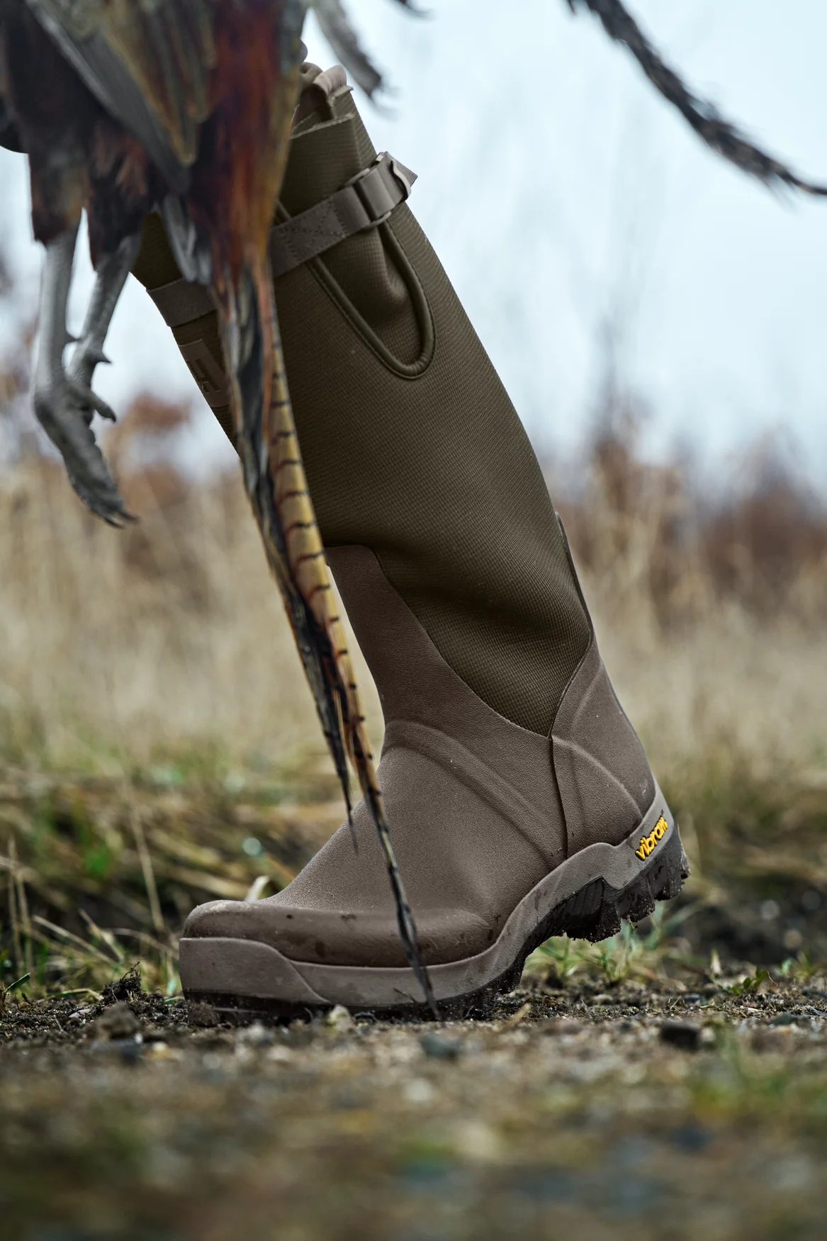 Textilgummistövel Willow green/Deep brown – Härkila - Image 9