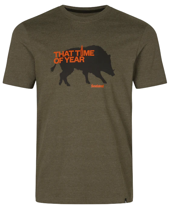 That Time T-shirt Pine green melange - Seeland