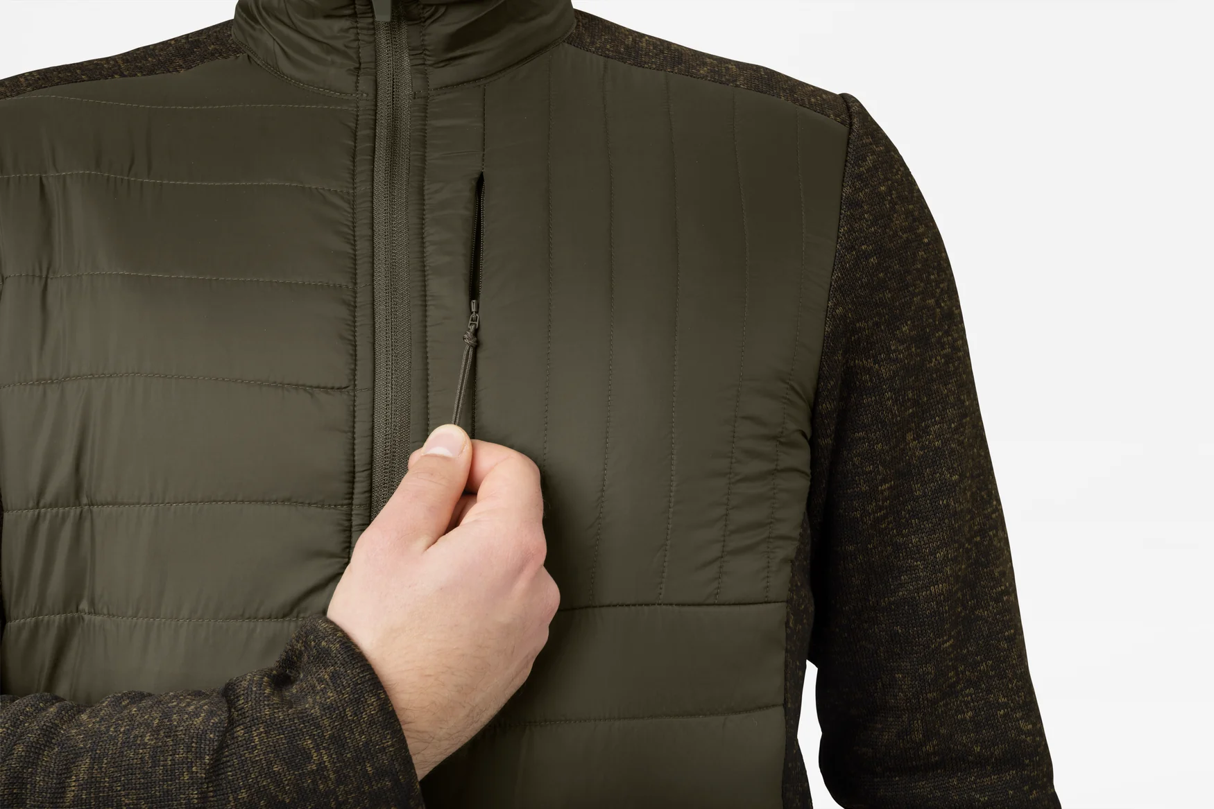 Theo Hybrid Fleece väst Pine green - Seeland - Image 3