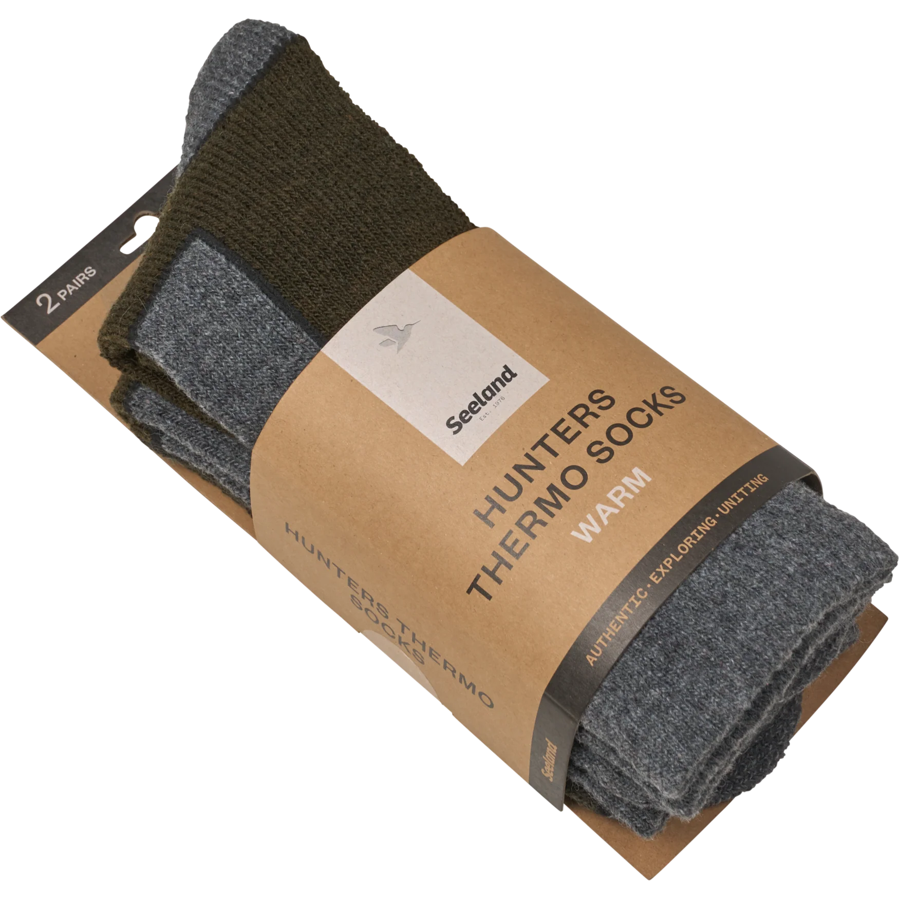 Thermostrumpor 2-Pack Pine Green Melange/Grå Melange - Field - Image 5