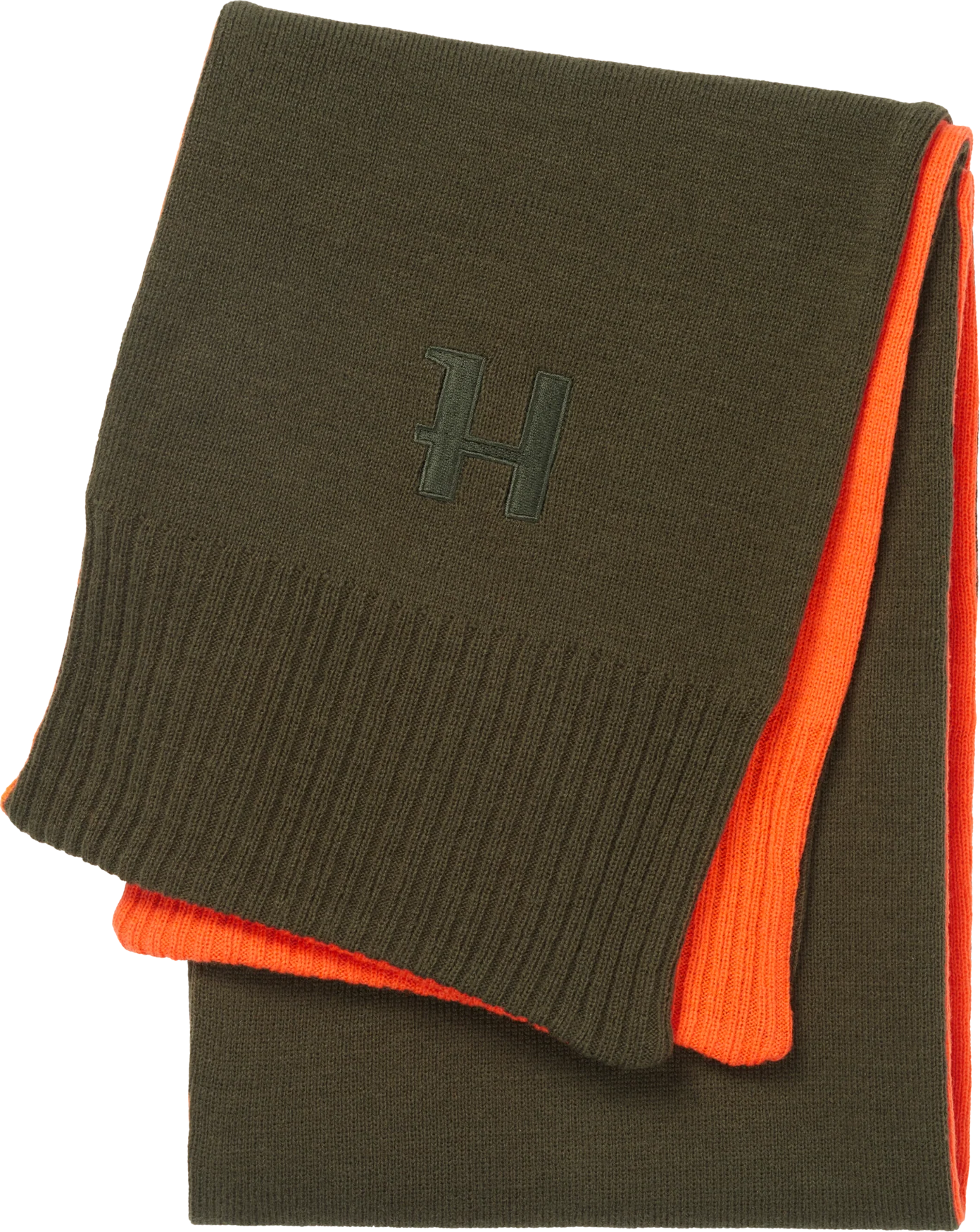 Vändbar halsduk Willow green/Orange