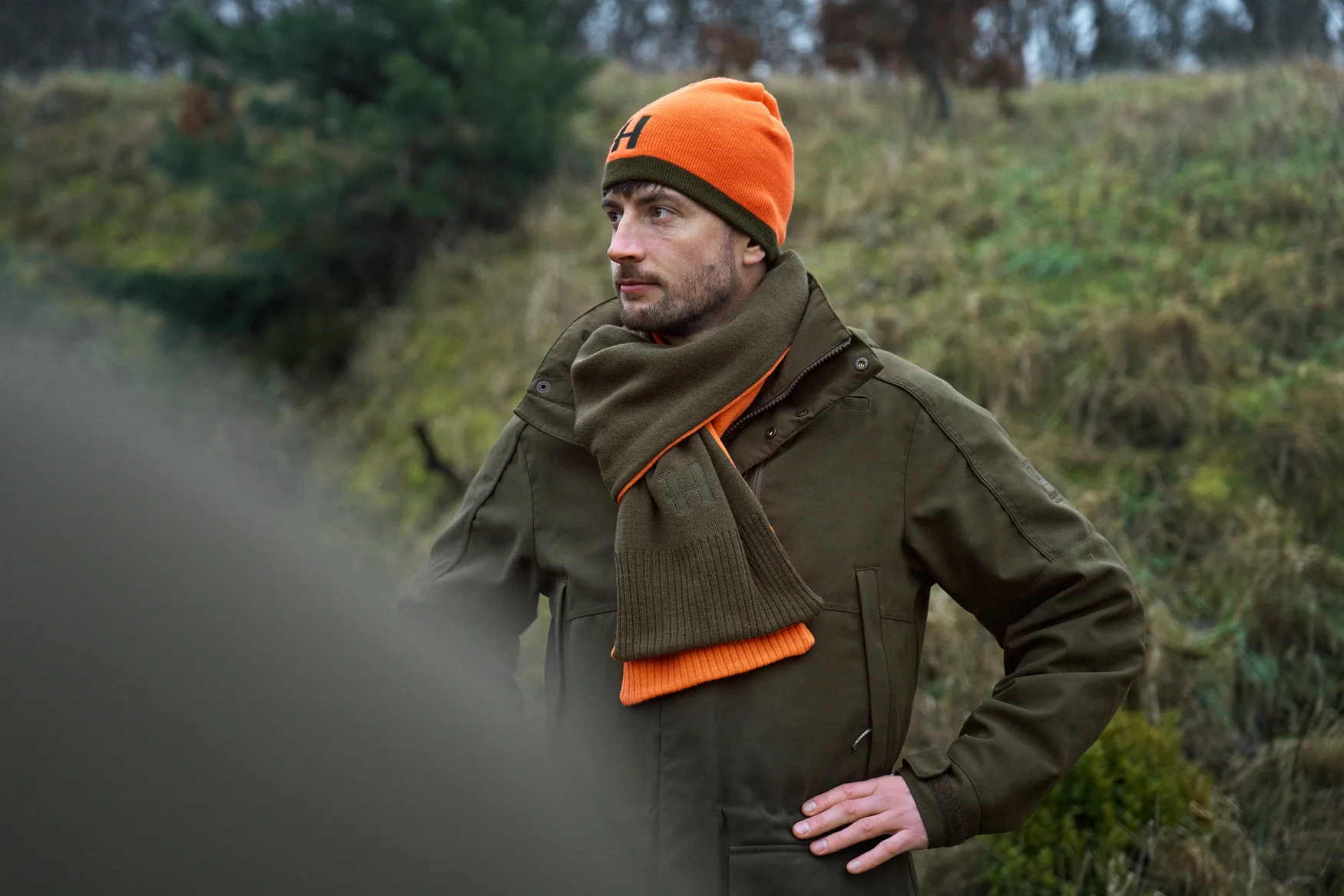 Vändbar mössa Willow green/Orange - Image 3
