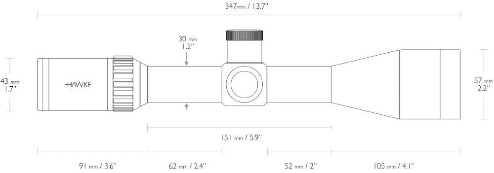 Vantage 30 WA SF IR 4-16x50 Half Mil Dot - Hawke - Image 4