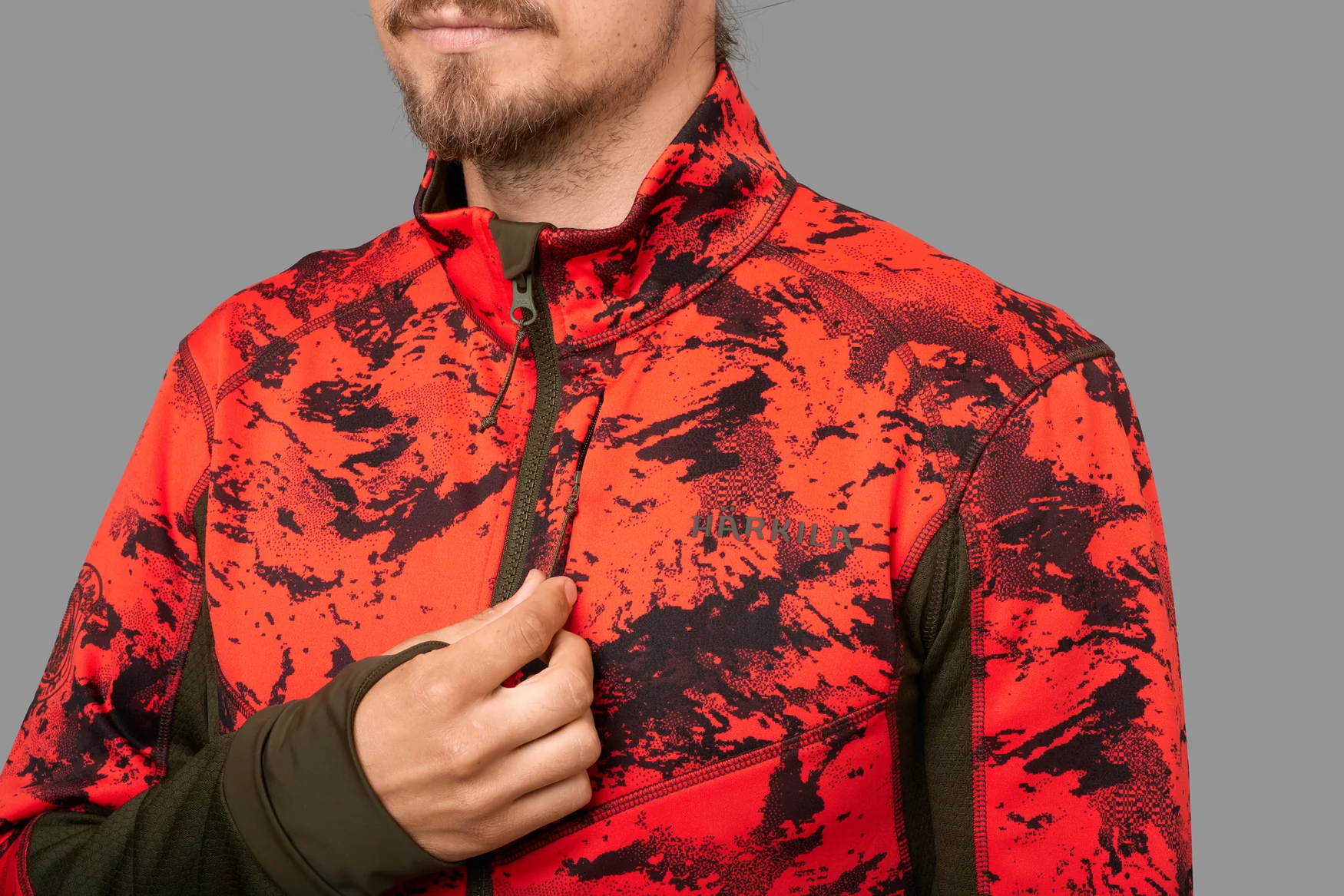 Wildboar Pro kamouflage fleecejacka AXIS MSP®Wildboar Orange/Shadow brown - Härkila - Image 3