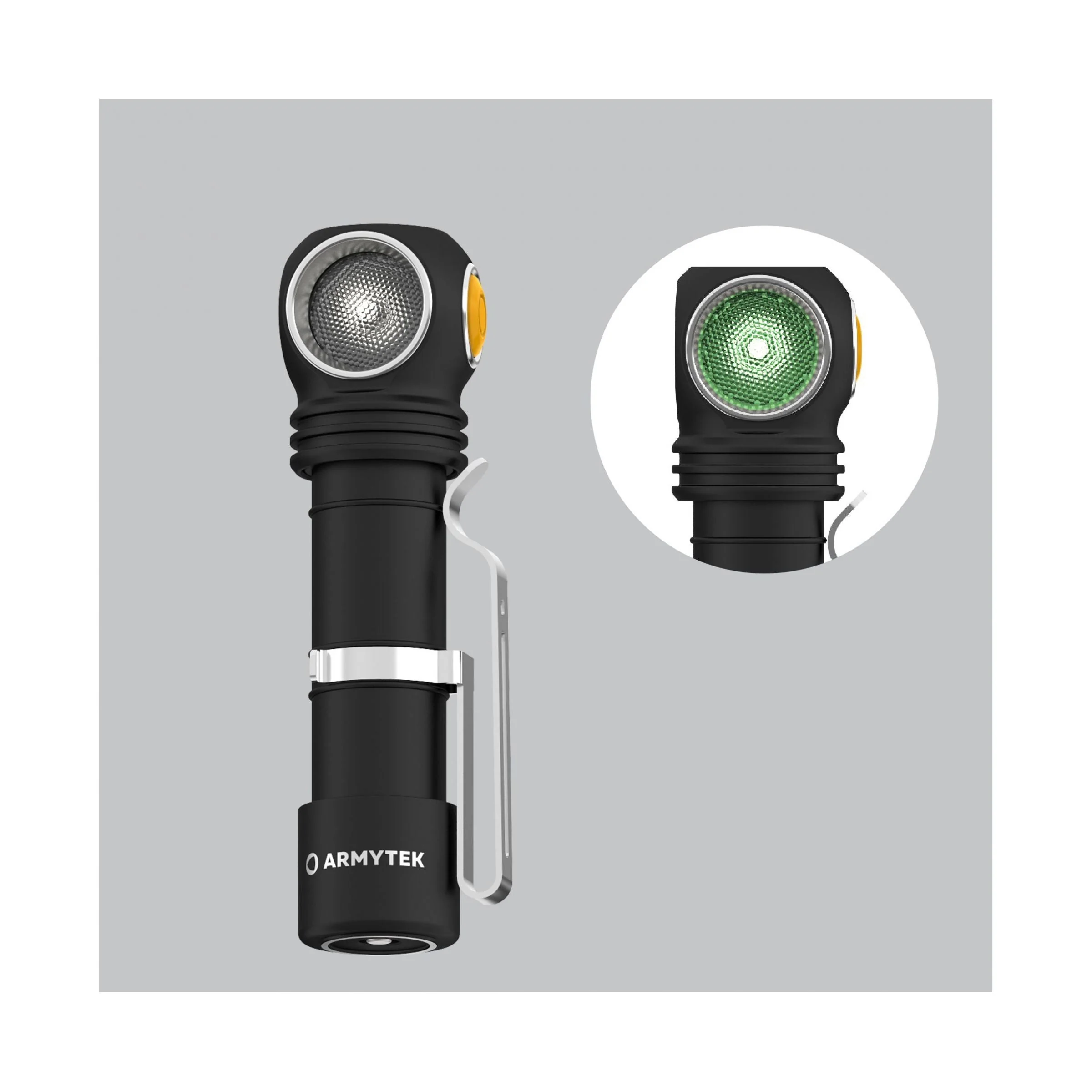 Wizard C2 WG Magnet USB / Vit & Grön / 1100 lm & 400 lm / TIR 70°:120° / 1x18650 (inkl.) - Armytek